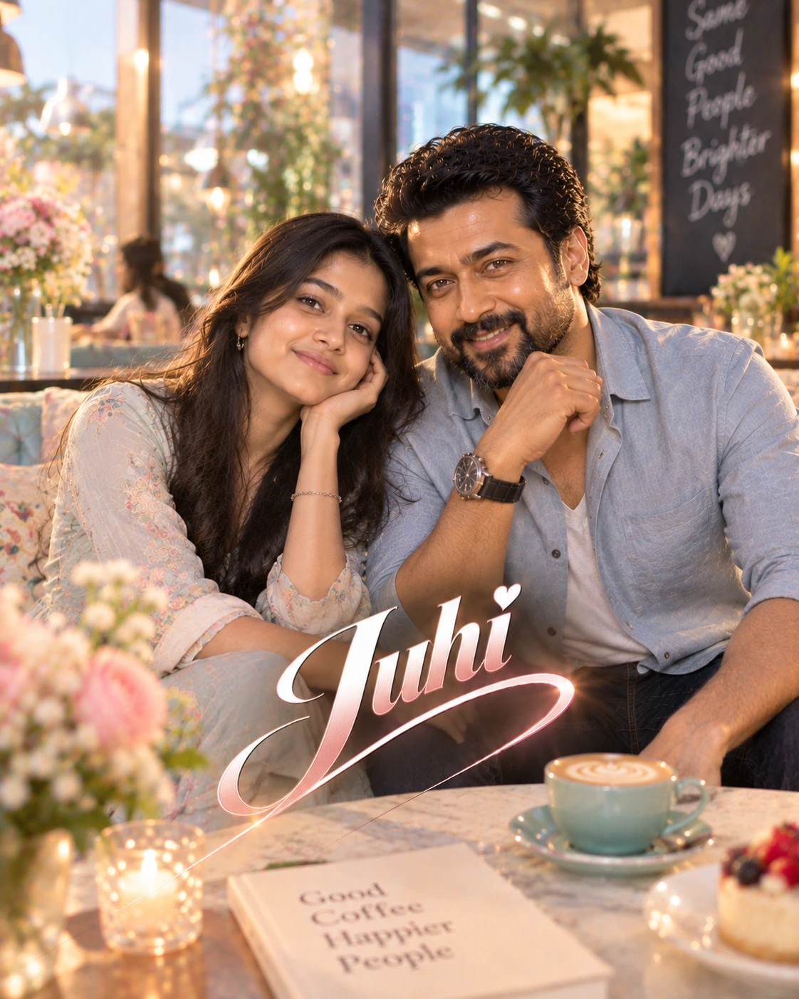 Juhi with Suriya — Pastel Editorial Softness Dream Poster — Instagram Posts AI poster reference