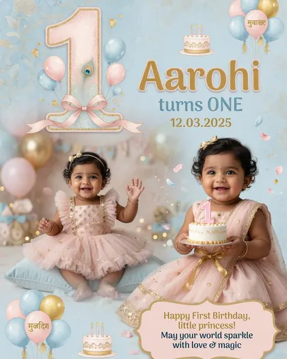 1st Birthday Poster — Birthday AI poster reference