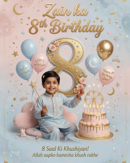8th Birthday Poster — Birthday AI poster reference