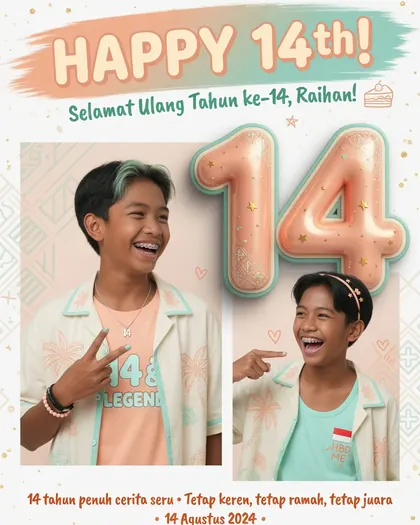 14th Birthday Poster — Birthday AI poster reference