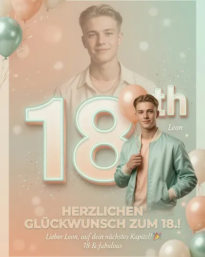 18th Birthday Poster — Birthday AI poster reference