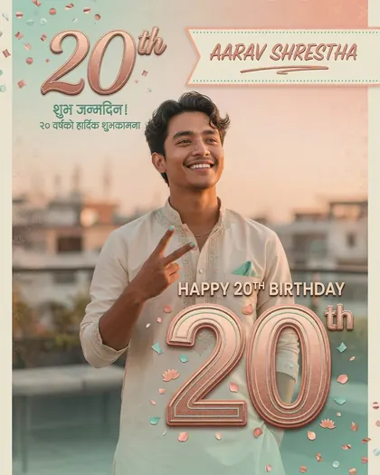 20th Birthday Poster — Birthday AI poster reference