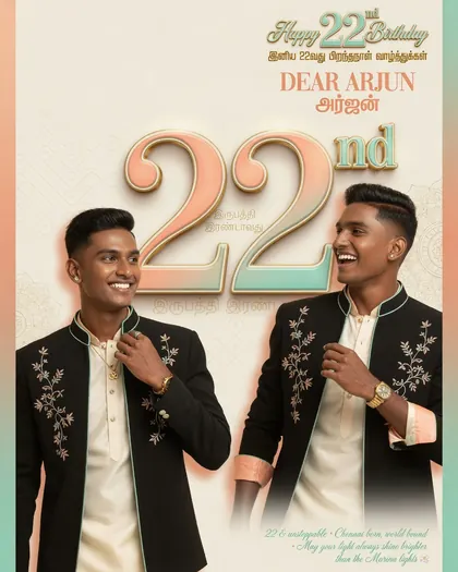 22nd Birthday Poster — Birthday AI poster reference