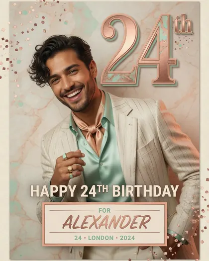 24th Birthday Poster — Birthday AI poster reference