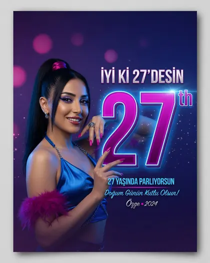 27th Birthday Poster — Birthday AI poster reference
