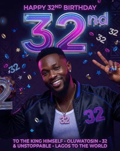 32nd Birthday Poster — Birthday AI poster reference