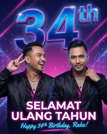 34th Birthday Poster — Birthday AI poster reference