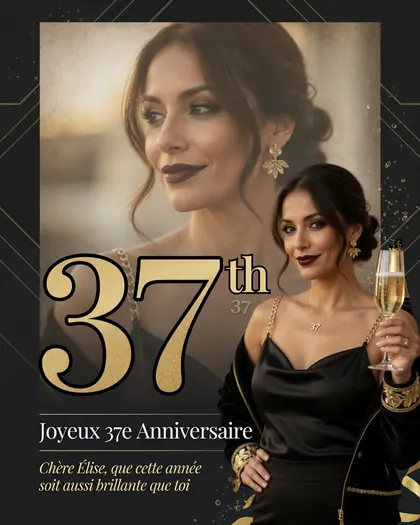 37th Birthday Poster — Birthday AI poster reference