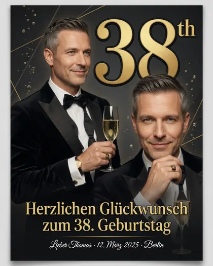 38th Birthday Poster — Birthday AI poster reference