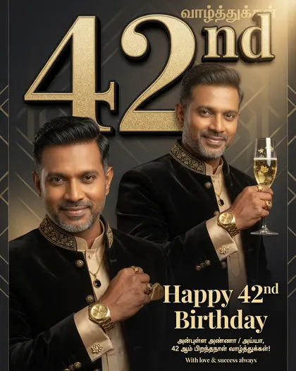 42nd Birthday Poster — Birthday AI poster reference