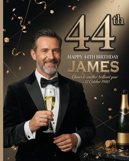 44th Birthday Poster — Birthday AI poster reference
