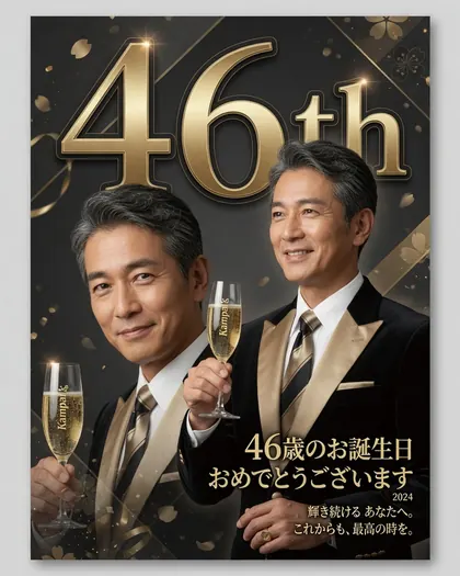 46th Birthday Poster — Birthday AI poster reference