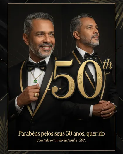 50th Birthday Wishes Girl Poster Prompt — Brazil — Birthday AI poster reference