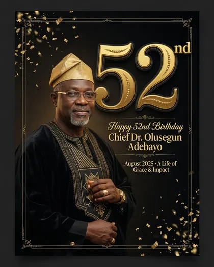 52nd Birthday Poster — Birthday AI poster reference