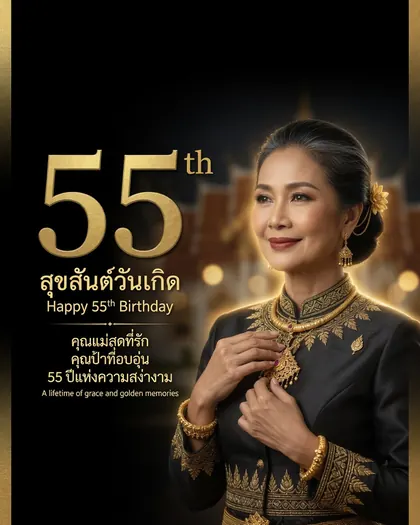 55th Birthday Poster — Birthday AI poster reference