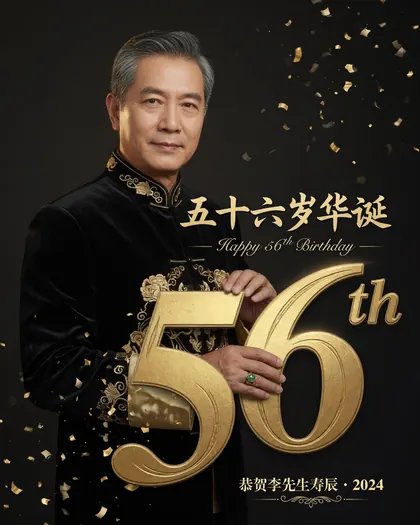 56th Birthday Poster — Birthday AI poster reference