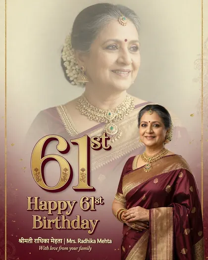 61st Birthday Poster — Birthday AI poster reference