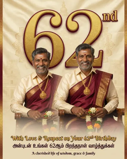 62nd Birthday Poster — Birthday AI poster reference