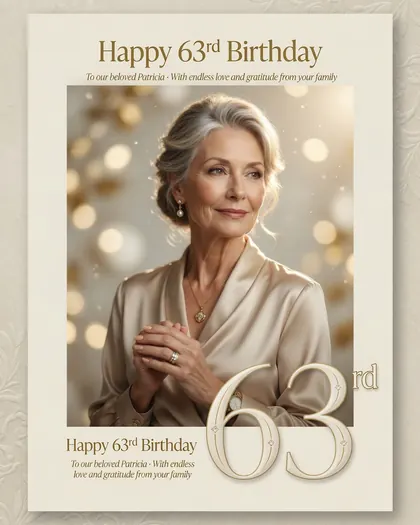 63rd Birthday Poster — Birthday AI poster reference