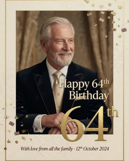 64th Birthday Poster — Birthday AI poster reference