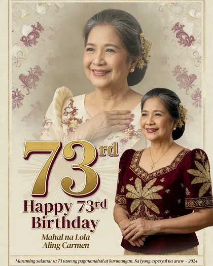 73rd Birthday Poster — Birthday AI poster reference