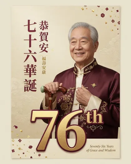 76th Birthday Poster — Birthday AI poster reference