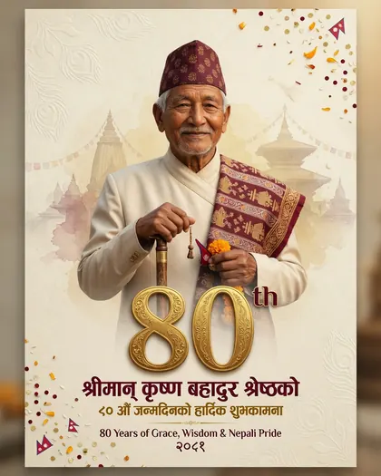 80th Birthday Poster — Birthday AI poster reference