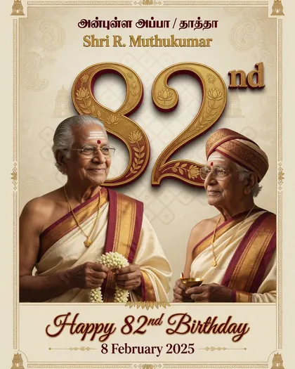 82nd Birthday Poster — Birthday AI poster reference