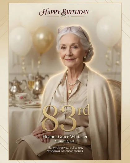83rd Birthday Poster — Birthday AI poster reference