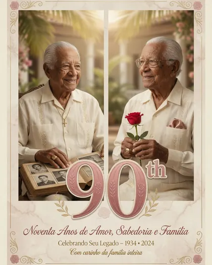 90th Birthday Poster — Birthday AI poster reference