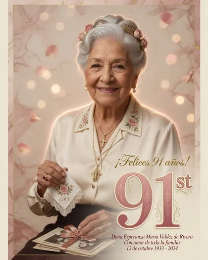 91st Birthday Poster — Birthday AI poster reference