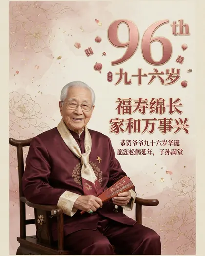 96th Birthday Poster — Birthday AI poster reference