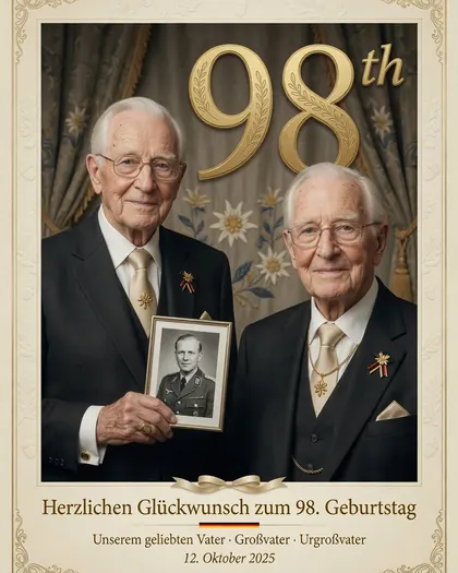 98th Birthday Poster — Birthday AI poster reference