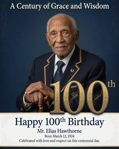 100th Birthday Poster — Birthday AI poster reference