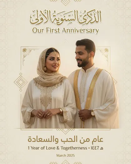 1st Anniversary — Anniversary AI poster reference