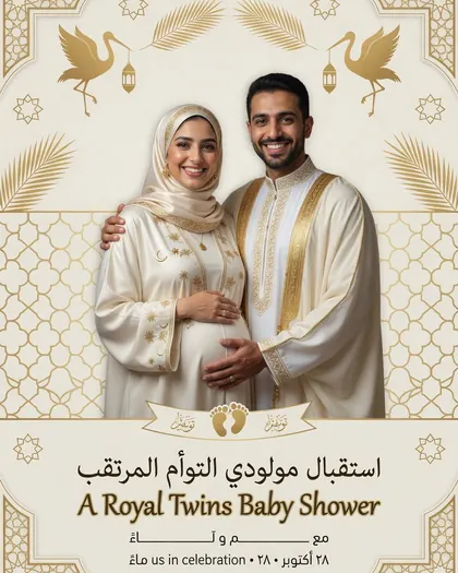 Twins Baby Shower — Baby Shower AI poster reference