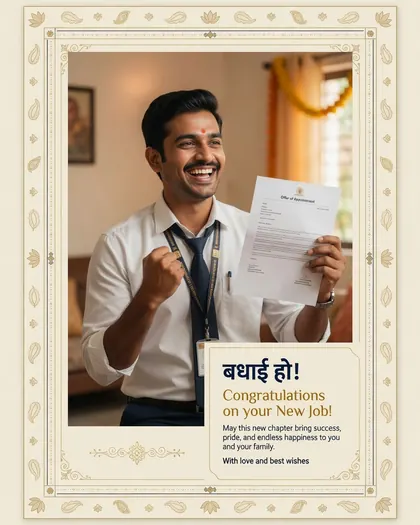 New Job Celebration — New Job AI poster reference