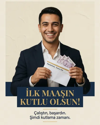 First Salary Celebration — New Job AI poster reference