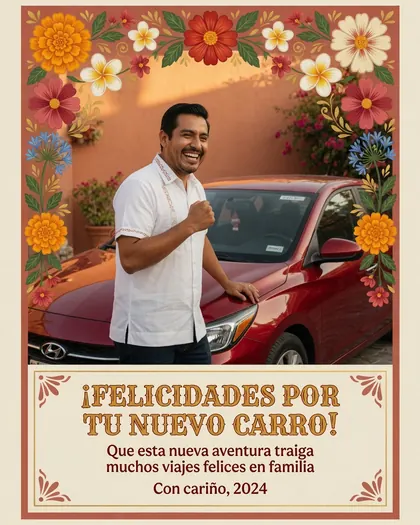 New Car Celebration — Congratulations AI poster reference