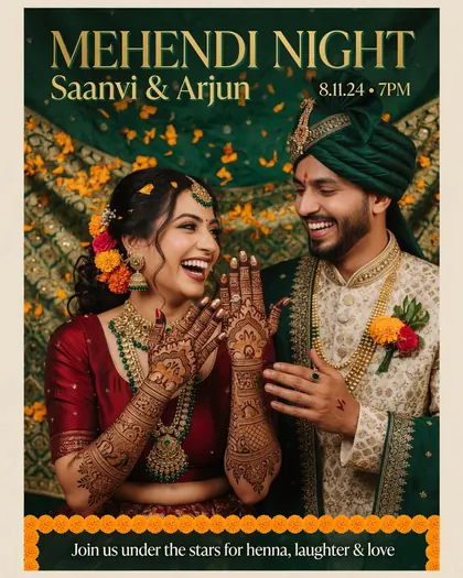 Mehendi Night — Wedding AI poster reference