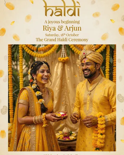 Haldi Ceremony — Wedding AI poster reference