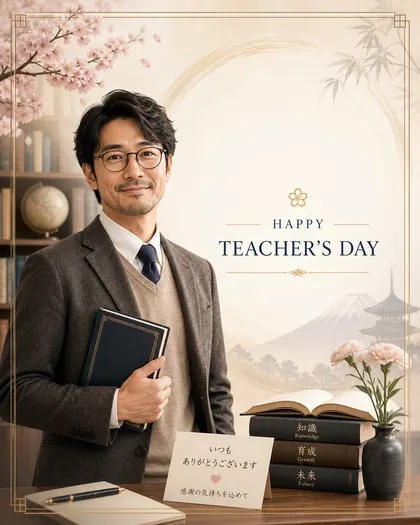 Teachers' Day — Japan — Thank You AI poster reference