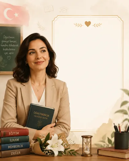 Teachers' Day — Turkey — Thank You AI poster reference
