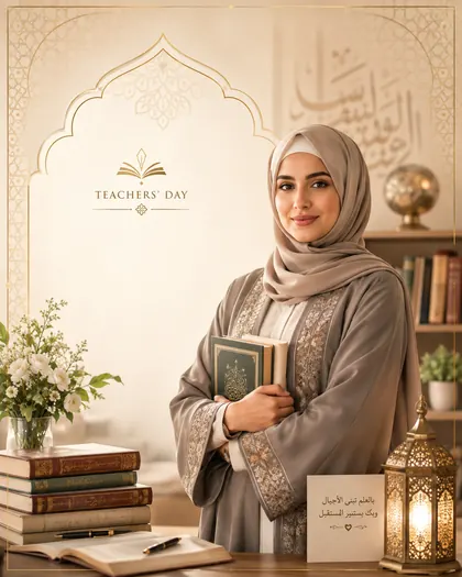 Teachers' Day — Arab World — Thank You AI poster reference