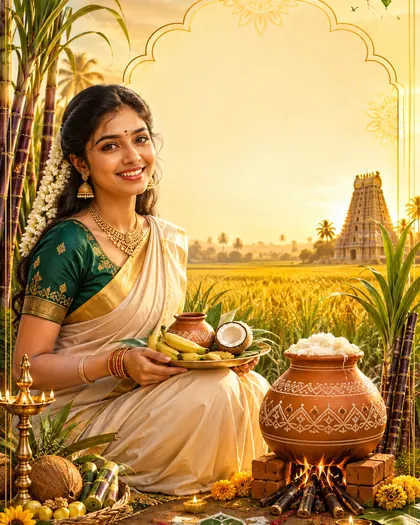 Pongal — India - Pan Indian — Pongal AI poster reference