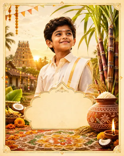 Pongal — India - Tamil Nadu — Pongal AI poster reference