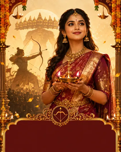 Dussehra / Vijayadashami — India - Telugu — Dussehra AI poster reference