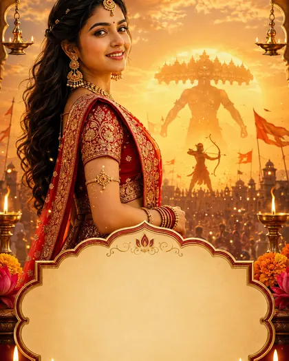 Dussehra / Vijayadashami — India - Gujarat — Dussehra AI poster reference