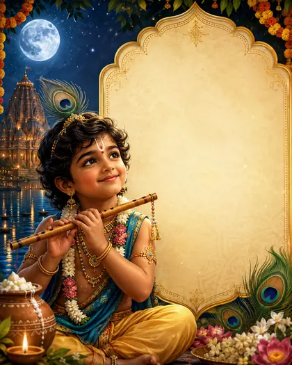 Janmashtami — India - Tamil Nadu — Janmashtami AI poster reference