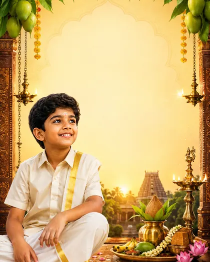 Tamil New Year / Puthandu — India - Tamil Nadu — Tamil New Year AI poster reference